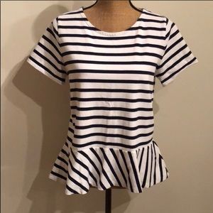 J. Crew factory striped peplum shirt